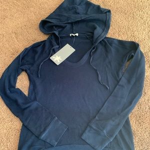 New With Tags Splendid Size XS Navy Waffle Hoodie